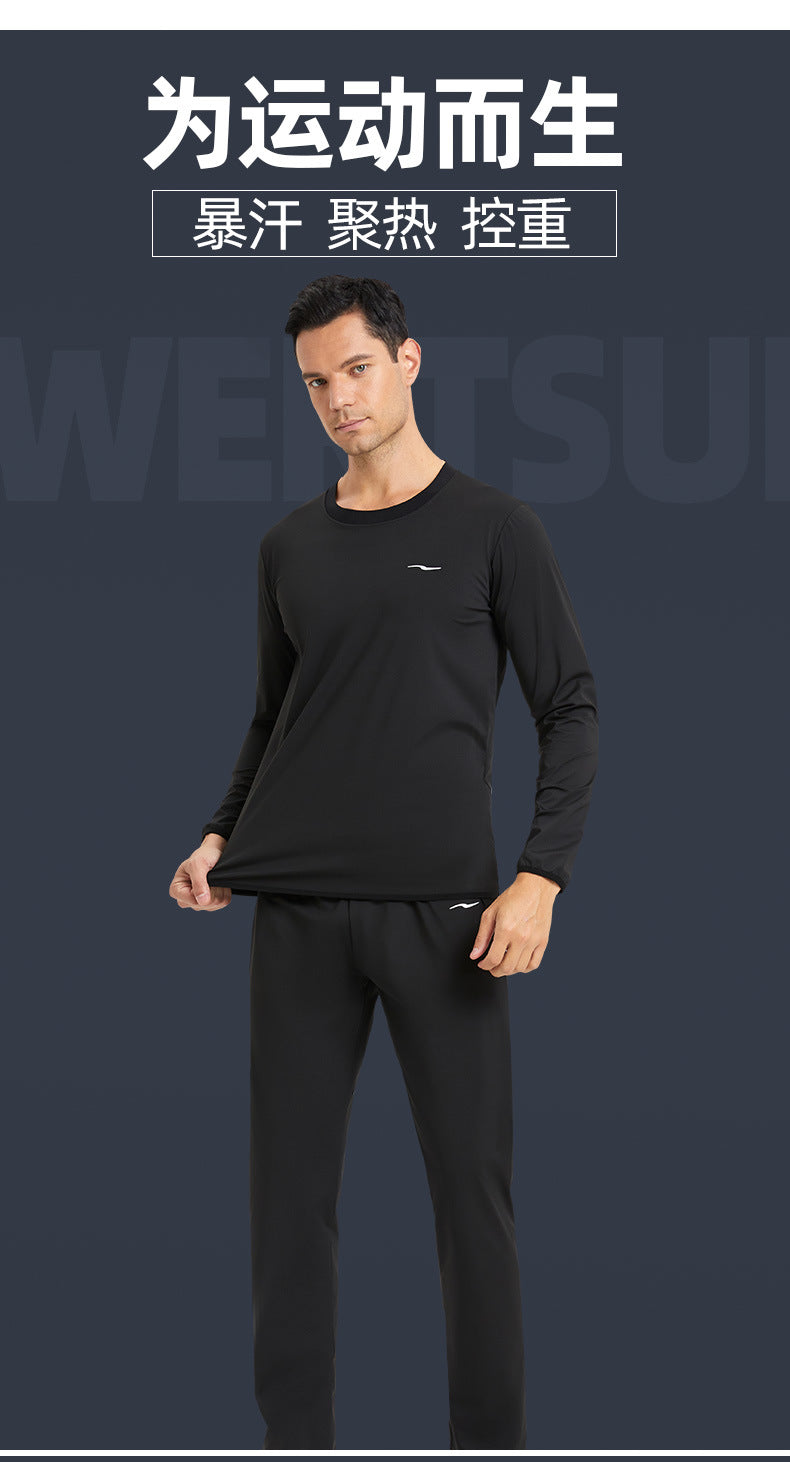 Sauna Shirt+Pants for Men Weight Loss Long Sleeve Sauna Top Bottom Heat Trapping Sauna Suit Sweat Vest Body Shaper Gym Workout