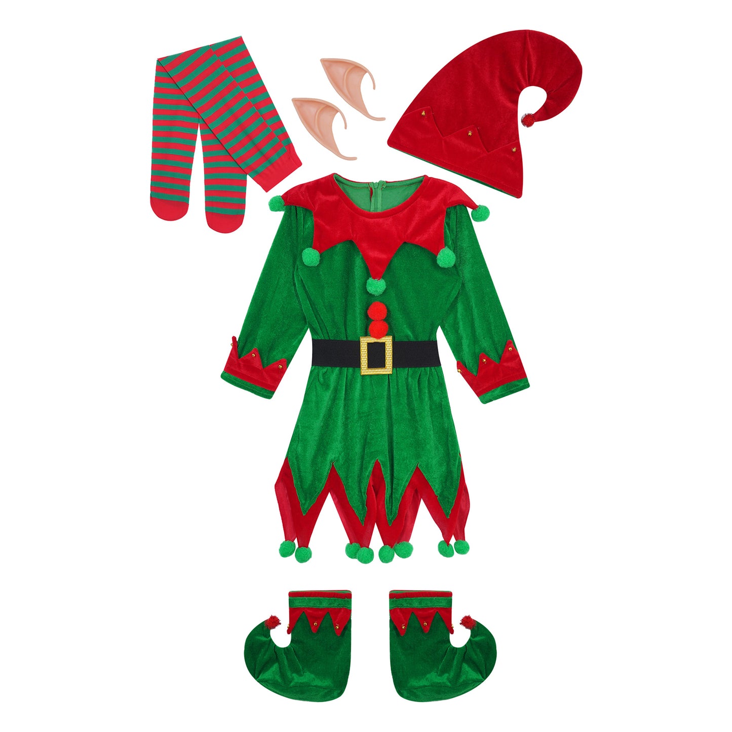 Festival Christmas Elf Dress Up Toddler Christmas Santa Claus Costume New Year Chilren Clothing Xmas Carnival Party Outfits