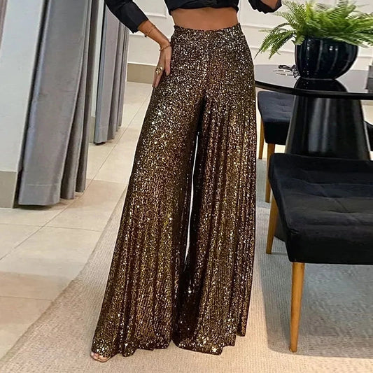 Women Fashion Pleated Wide Leg Pants Harajuku 2021 Spring Casual Loose Long Pants Summer Elegant Solid Chic Tousers Streetwear