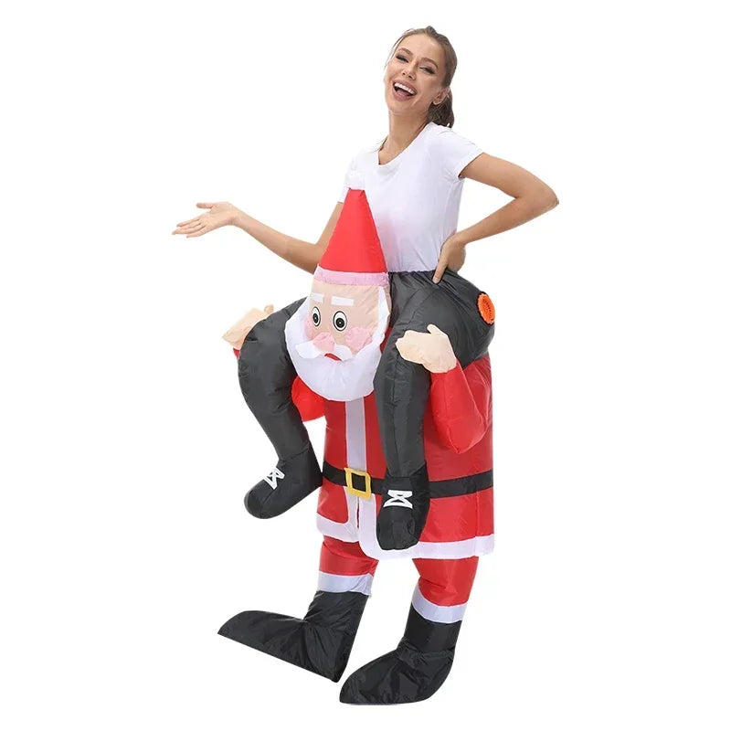 120-190CM Christmas Santa Claus Adult Inflatable Costume Fancy Funny Cosplay Clothing Performance Festival Carnival Party Dress