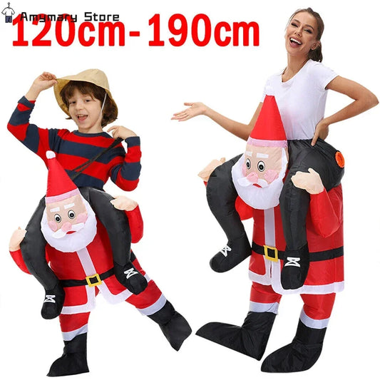 120-190CM Christmas Santa Claus Adult Inflatable Costume Fancy Funny Cosplay Clothing Performance Festival Carnival Party Dress