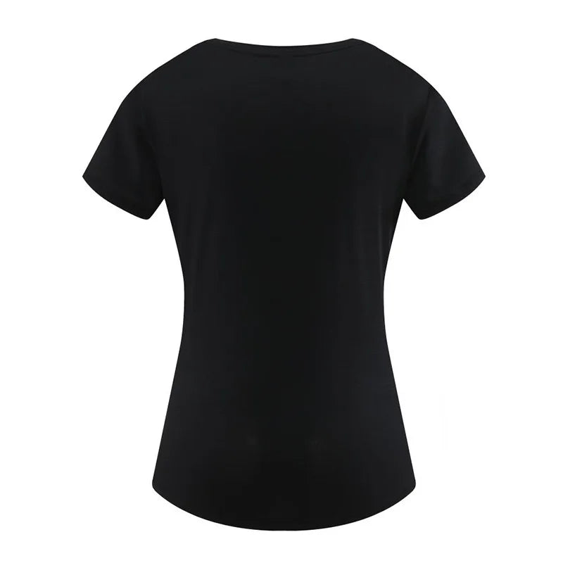 Female Slim Fit Sports Tee Shirt Quick Dry Light Breathable Short Sleeve T-Shirt Women Stretch Running Gym Exercise T Shirt Tops