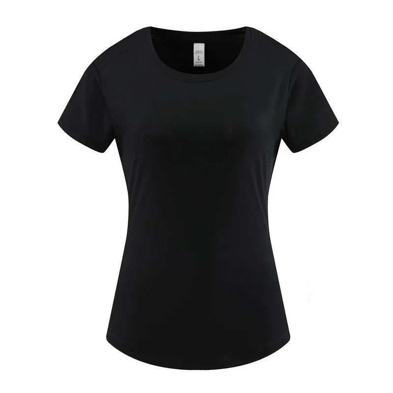 Female Slim Fit Sports Tee Shirt Quick Dry Light Breathable Short Sleeve T-Shirt Women Stretch Running Gym Exercise T Shirt Tops