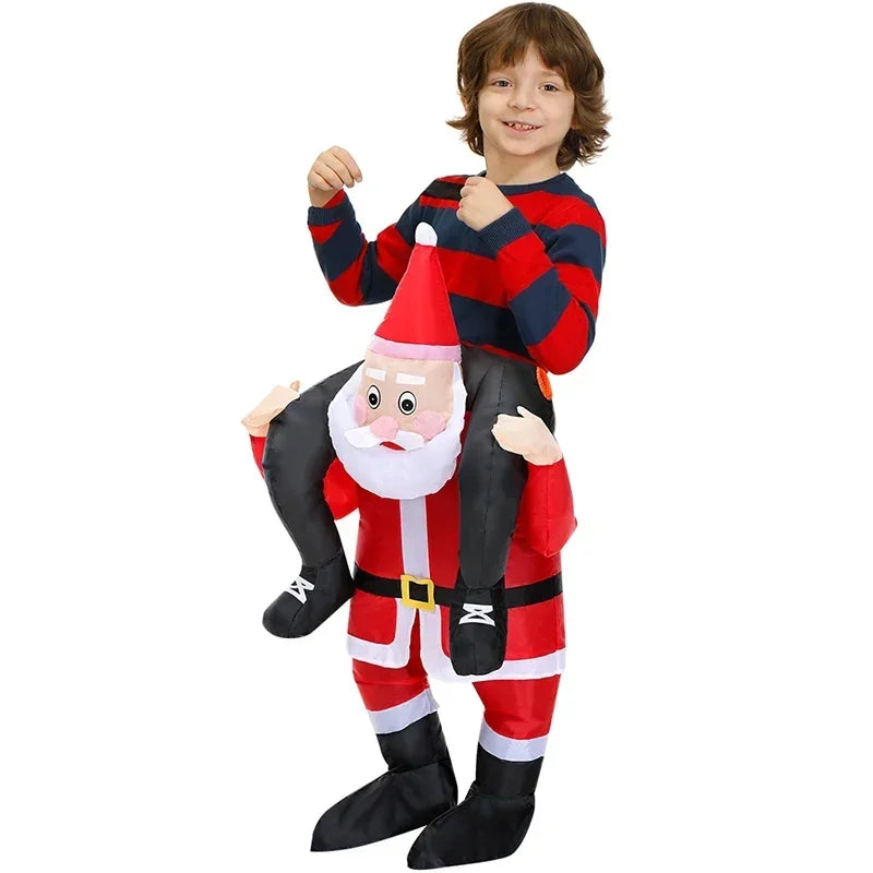 120-190CM Christmas Santa Claus Adult Inflatable Costume Fancy Funny Cosplay Clothing Performance Festival Carnival Party Dress