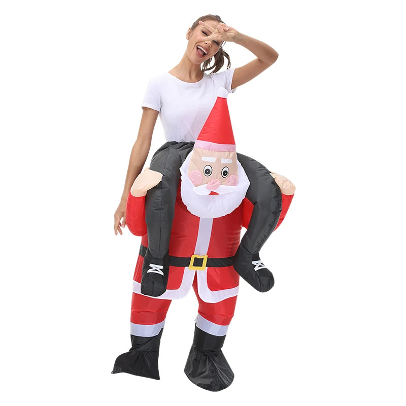 120-190CM Christmas Santa Claus Adult Inflatable Costume Fancy Funny Cosplay Clothing Performance Festival Carnival Party Dress