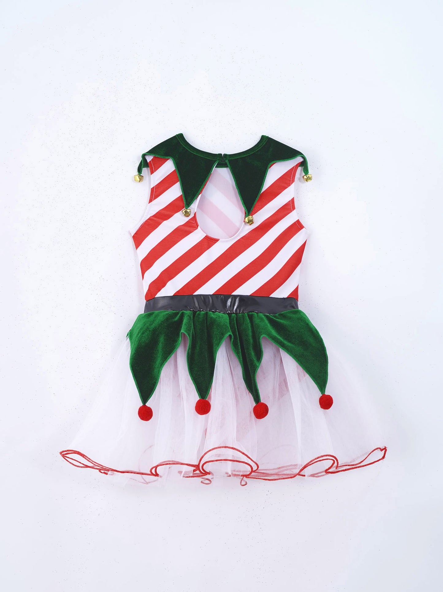 Teen Girls Christmas Party Dress Striped Candy Cane Ballet Dance Skating Leotard Tutu with Hat Xmas Santa Claus Cosplay Costume