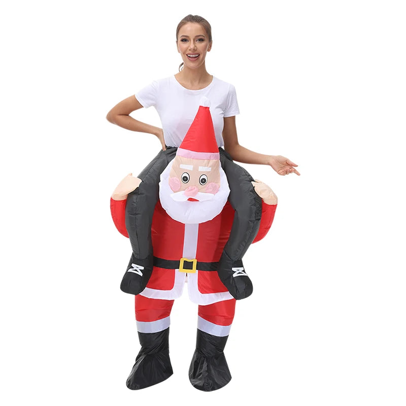 120-190CM Christmas Santa Claus Adult Inflatable Costume Fancy Funny Cosplay Clothing Performance Festival Carnival Party Dress