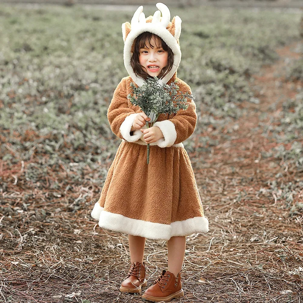 Men Women Parent-child Christmas Cute Reindeer Adult Costume Unisex Deer Animal Onesie New Year Party Jumpsuit