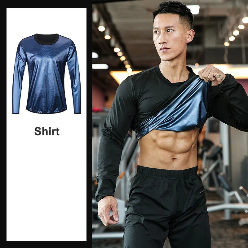 Women Men Sauna Suit Fitness Exercise Sweat Suit Jacket Top/Bottoms Long Sleeve Tee Shirt Pants Shorts Outwork Sportswear