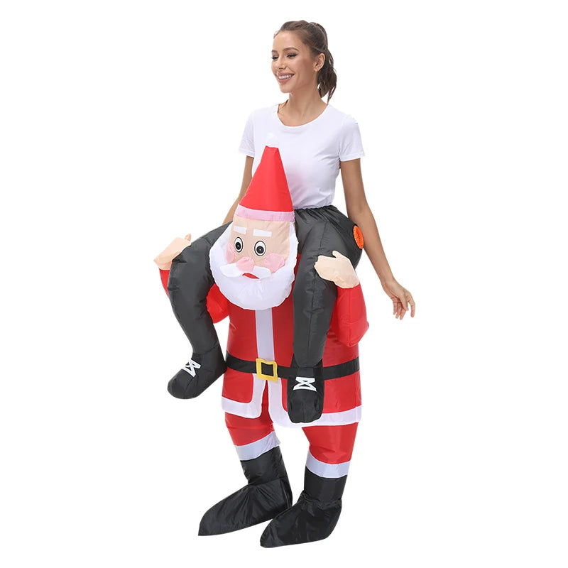 120-190CM Christmas Santa Claus Adult Inflatable Costume Fancy Funny Cosplay Clothing Performance Festival Carnival Party Dress