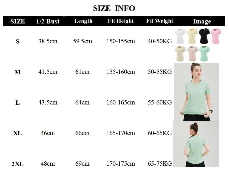 Female Slim Fit Sports Tee Shirt Quick Dry Light Breathable Short Sleeve T-Shirt Women Stretch Running Gym Exercise T Shirt Tops