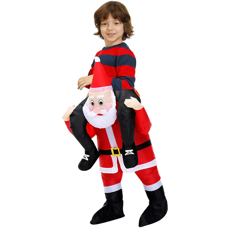 120-190CM Christmas Santa Claus Adult Inflatable Costume Fancy Funny Cosplay Clothing Performance Festival Carnival Party Dress