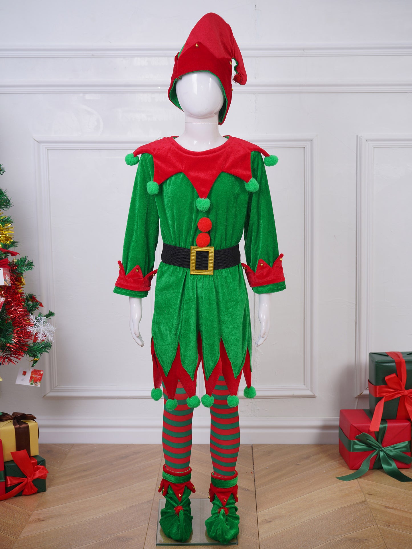 Festival Christmas Elf Dress Up Toddler Christmas Santa Claus Costume New Year Chilren Clothing Xmas Carnival Party Outfits