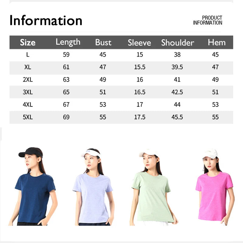 Outdoor Quick Dry Round Neck Short-Sleeved T-Shirt Women Men's Summer Camping Hiking Fishing Climbing Yoga Running Fitness Tops