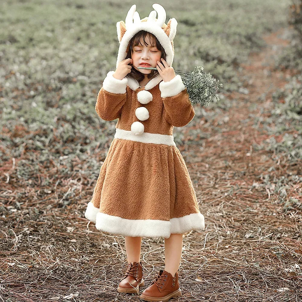 Men Women Parent-child Christmas Cute Reindeer Adult Costume Unisex Deer Animal Onesie New Year Party Jumpsuit