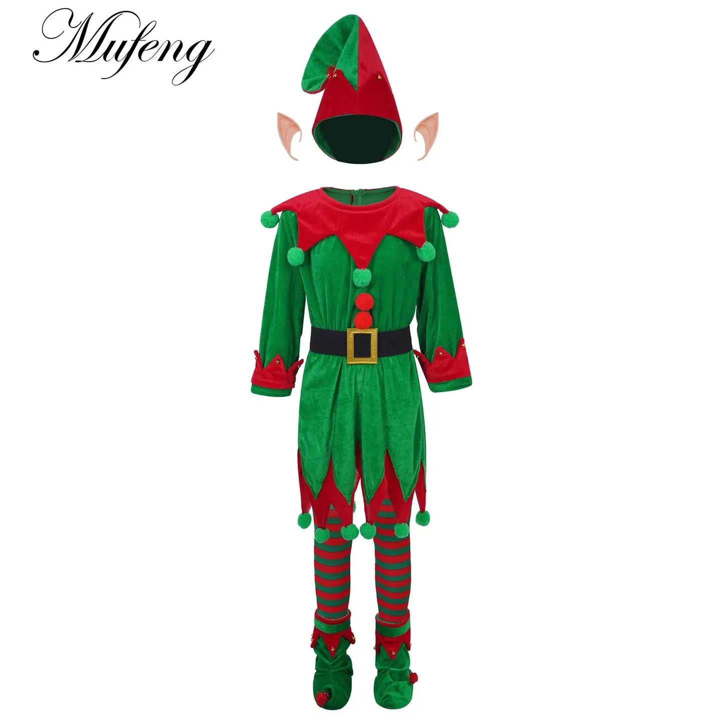 Festival Christmas Elf Dress Up Toddler Christmas Santa Claus Costume New Year Chilren Clothing Xmas Carnival Party Outfits