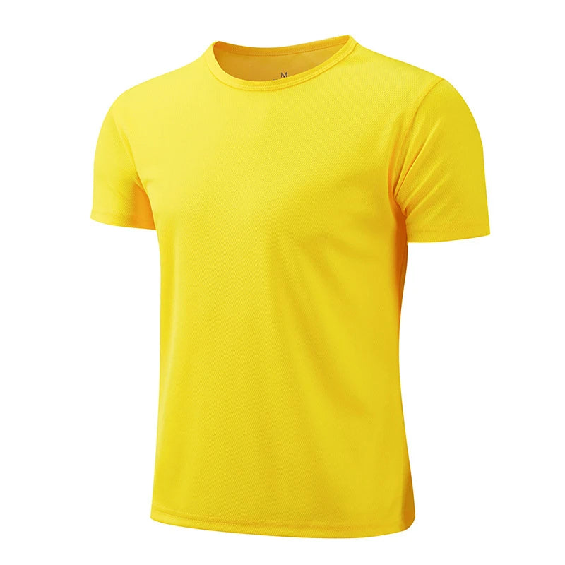 Summer T Shirt For Men Casual White T-Shirts Man Short Sleeve Top Breathable Tees Quick Dry Gym Shirt Soccer Jersey Male Clothes