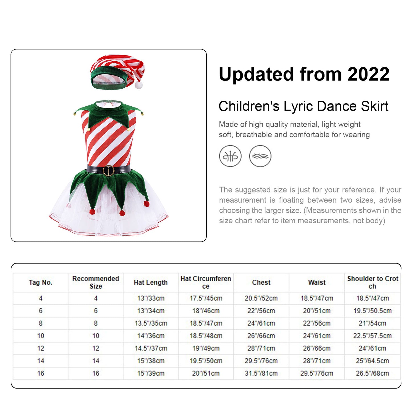 Teen Girls Christmas Party Dress Striped Candy Cane Ballet Dance Skating Leotard Tutu with Hat Xmas Santa Claus Cosplay Costume