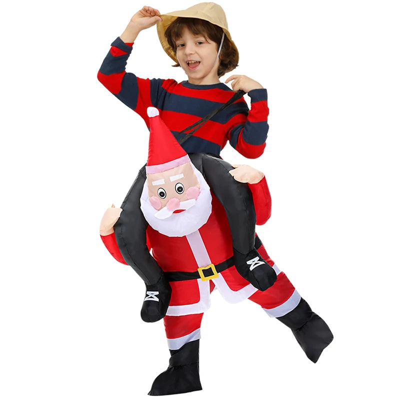 120-190CM Christmas Santa Claus Adult Inflatable Costume Fancy Funny Cosplay Clothing Performance Festival Carnival Party Dress