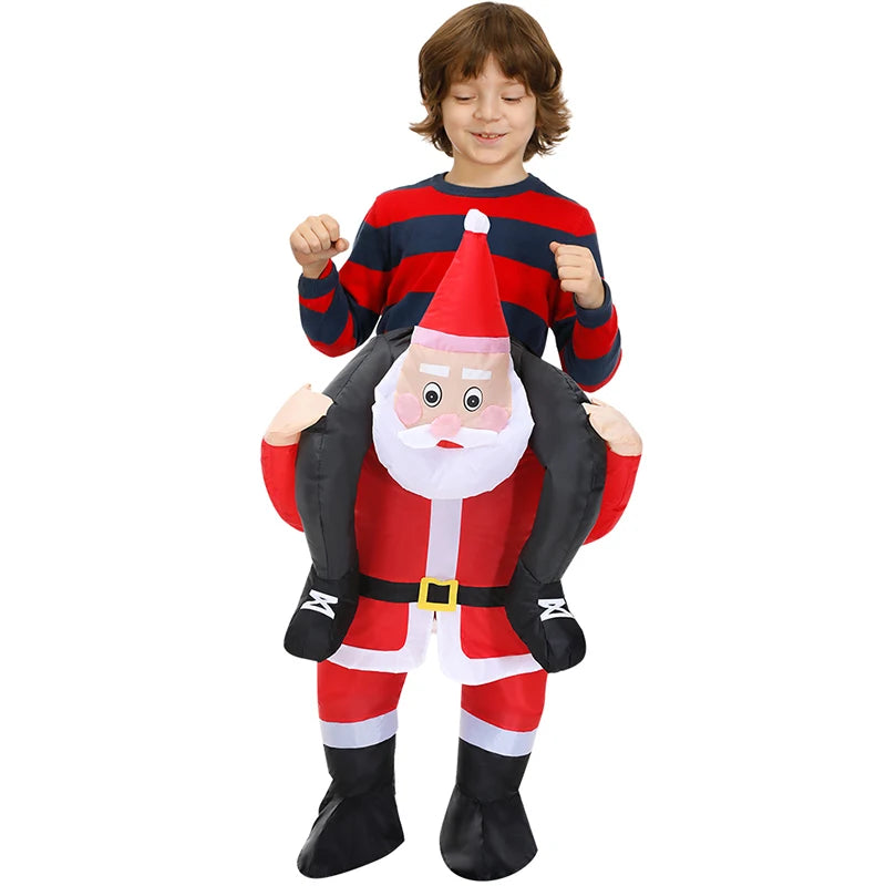 120-190CM Christmas Santa Claus Adult Inflatable Costume Fancy Funny Cosplay Clothing Performance Festival Carnival Party Dress