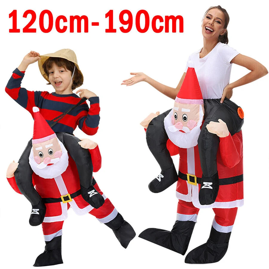 120-190CM Christmas Santa Claus Adult Inflatable Costume Fancy Funny Cosplay Clothing Performance Festival Carnival Party Dress