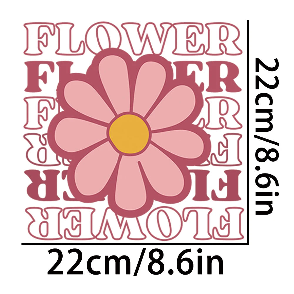 Pink Daisies Iron on Transfers for T Shirts Dtf Transfers Ready to Press Patch Transfer Patches Clothes DIY Apparel Sewing Arts